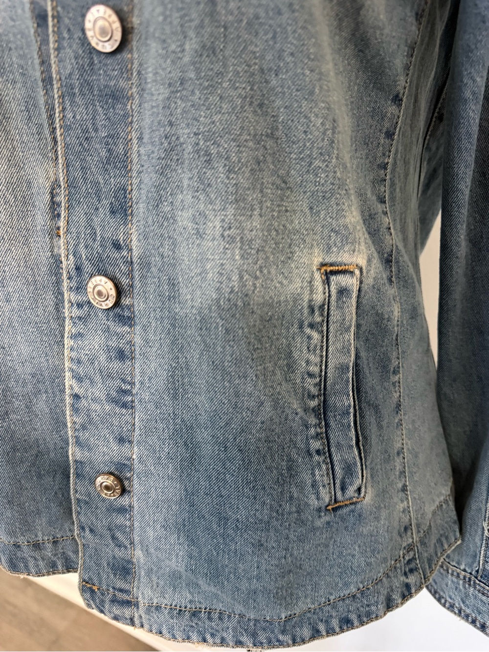 Light Blue Denim Jacket - Classic Women's Jean Coat - Picture 3 of 5